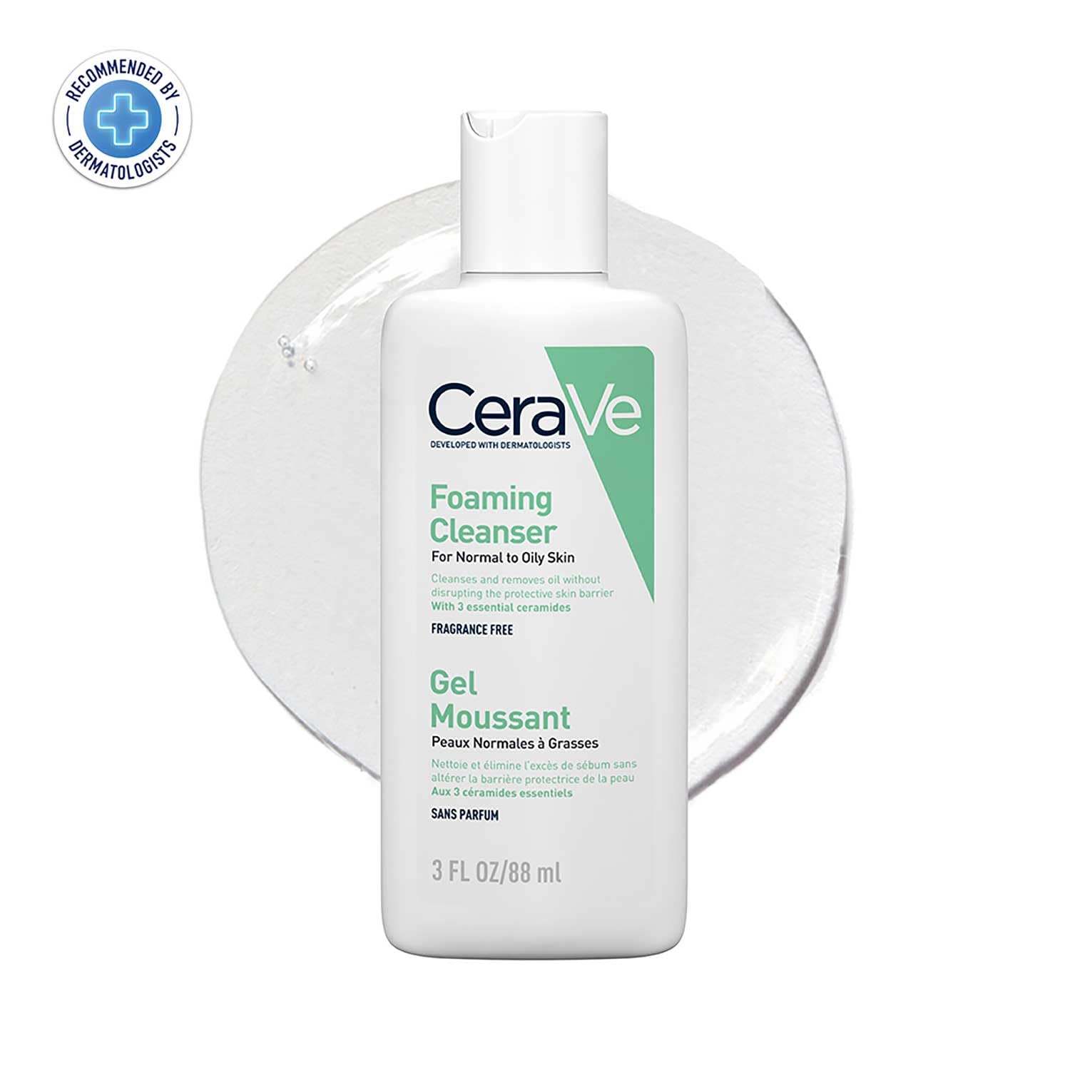 CeraVe Foaming Cleanser Face Wash For Oily Skin with Ceramides, Dermatologist Recommended – 88ml CeraVe