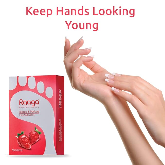 Raaga Professional Pedicure & Manicure 6 Step Single Use Kit Strawberry - 6 Sachets Niram Global Private Limited