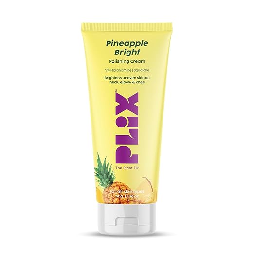 PLIX – The Plant Fix Pineapple 5% Niacinamide Bright Polishing Cream | For Neck, Knees & Elbows | Reduces Hyperpigmentation, Exfoliates & Hydrates Skin | All Skin Types | 50g PLIX