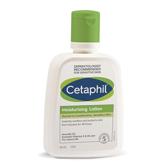 Cetaphil moisturizing lotion bottle on a white background