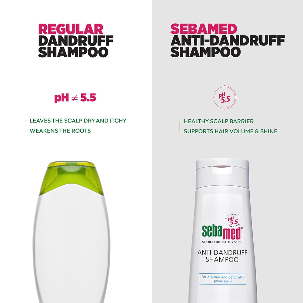 Sebamed Anti Dandruff Shampoo 200 ml | pH 5.5 | Controls Dandruff & Scalp Itching | Piroctone Olamine Formula | SLS, Paraben & Toxin Free