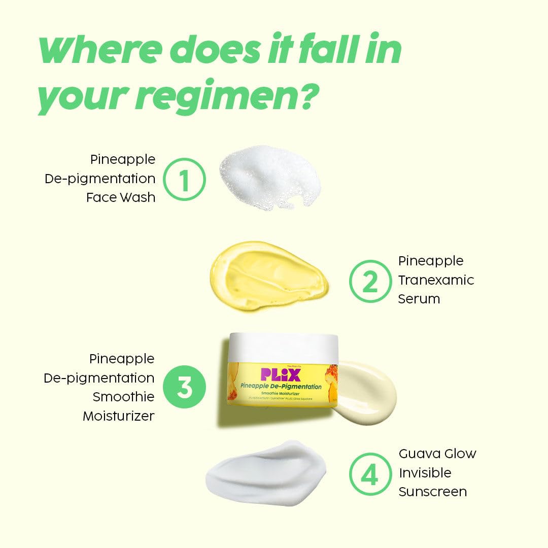 PLIX – Pineapple Skin Depigmentation Face Cream | Alpha Arbutin & SymWhite Plus | Dark Spot Corrector, Tan Removal & Even-Toned Radiance | Unisex | 50g PLIX