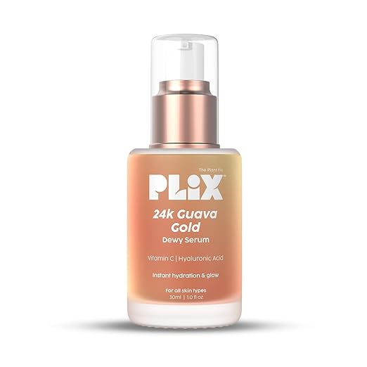 PLIX – The Plant Fix 24K Guava Gold Serum | With Vitamin C & Hyaluronic Acid | Brightening & Anti-Photoageing | 2-in-1 Face Serum + Primer | 30ml PLIX