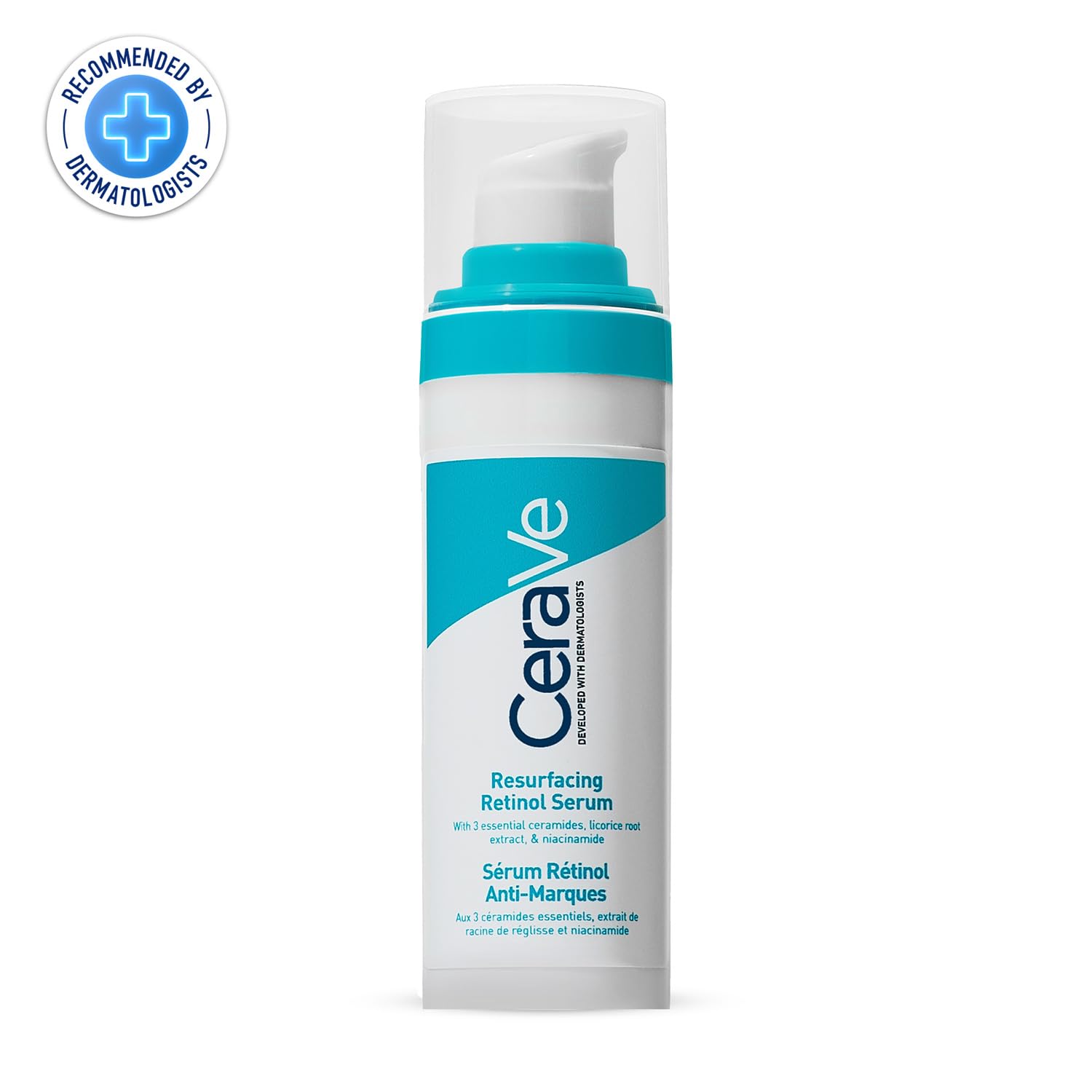 CeraVe Resurfacing Retinol Serum, Reduces Acne Marks with Licorice Root Extract & Niacinamide (30ml) CeraVe