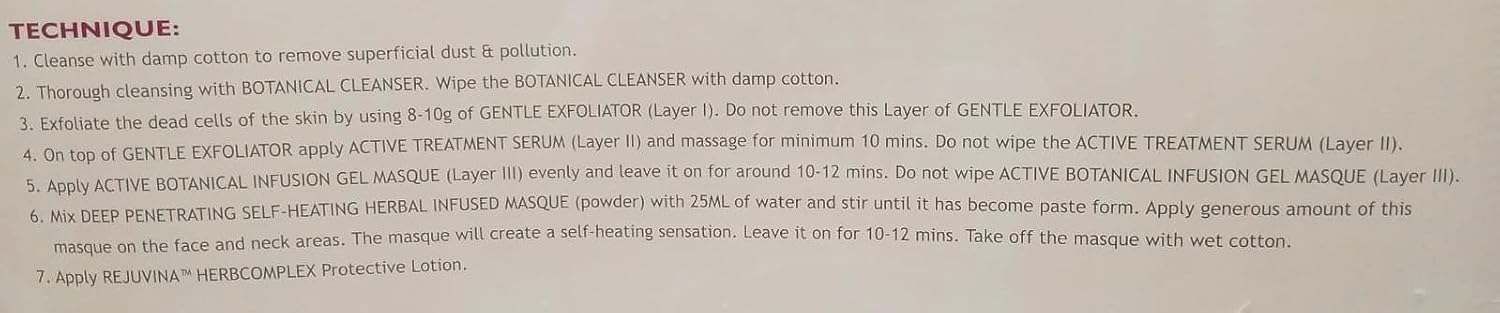 Cosmetic product application instructions with text on a white background