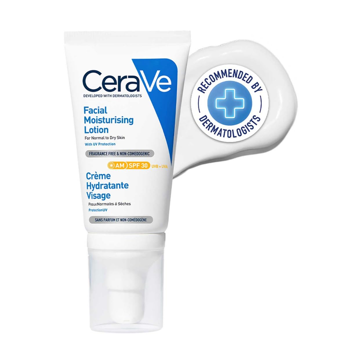 CeraVe AM Facial Moisturizing Lotion With Sunscreen SPF 30 UVB + UVA, Dermatologist Recommended Day Cream (50gm) CeraVe