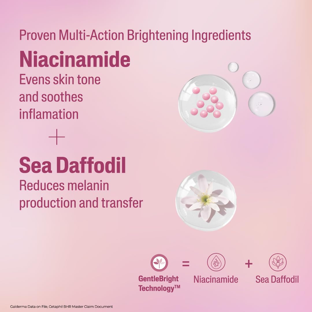 Cetaphil Brightness Reveal Creamy Cleanser - 100 g| Brightening Face Wash for Uneven Skin Tone| Niacinamide, Sea Daffodil| Fragrance Free| Dermatologist Recommended cetaphil