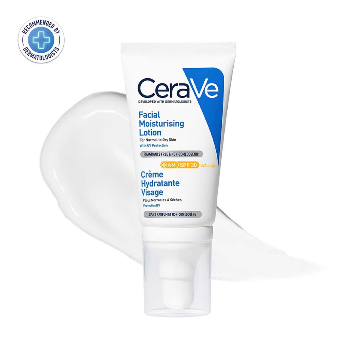 CeraVe AM Facial Moisturizing Lotion With Sunscreen SPF 30 UVB + UVA, Dermatologist Recommended Day Cream (50gm) CeraVe