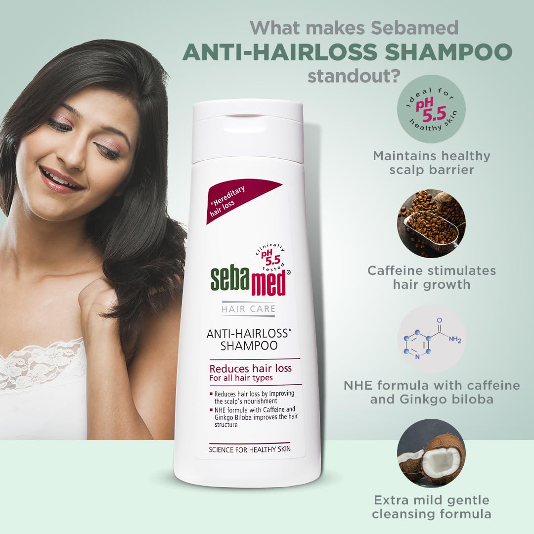 Sebamed Anti Hairloss Shampoo 200 ml | pH 5.5 for Stronger Hair Sebamed
