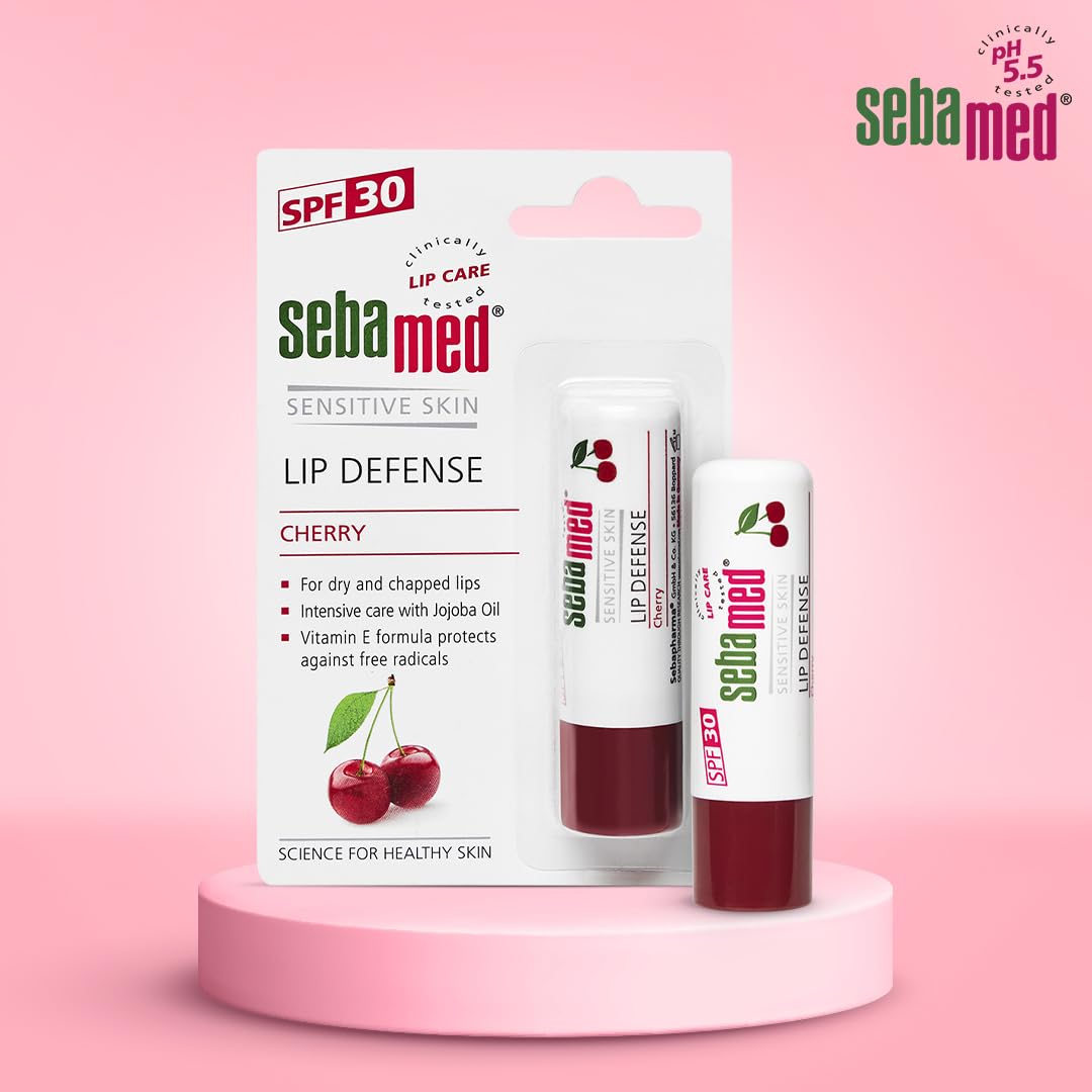Sebamed Lip Defense Cherry 4.8g | SPF 30 Lip Balm for Dry Lips