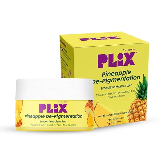 PLIX – Pineapple Skin Depigmentation Face Cream | Alpha Arbutin & SymWhite Plus | Dark Spot Corrector, Tan Removal & Even-Toned Radiance | Unisex | 50g PLIX