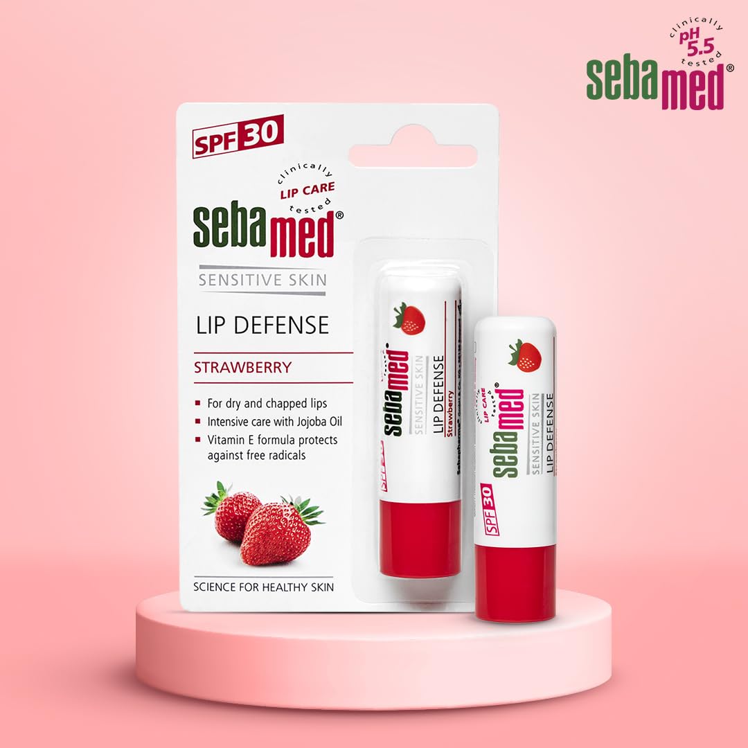 Sebamed Lip Defense Strawberry 4.8g | SPF 30 Lip Balm for Dry Lips
