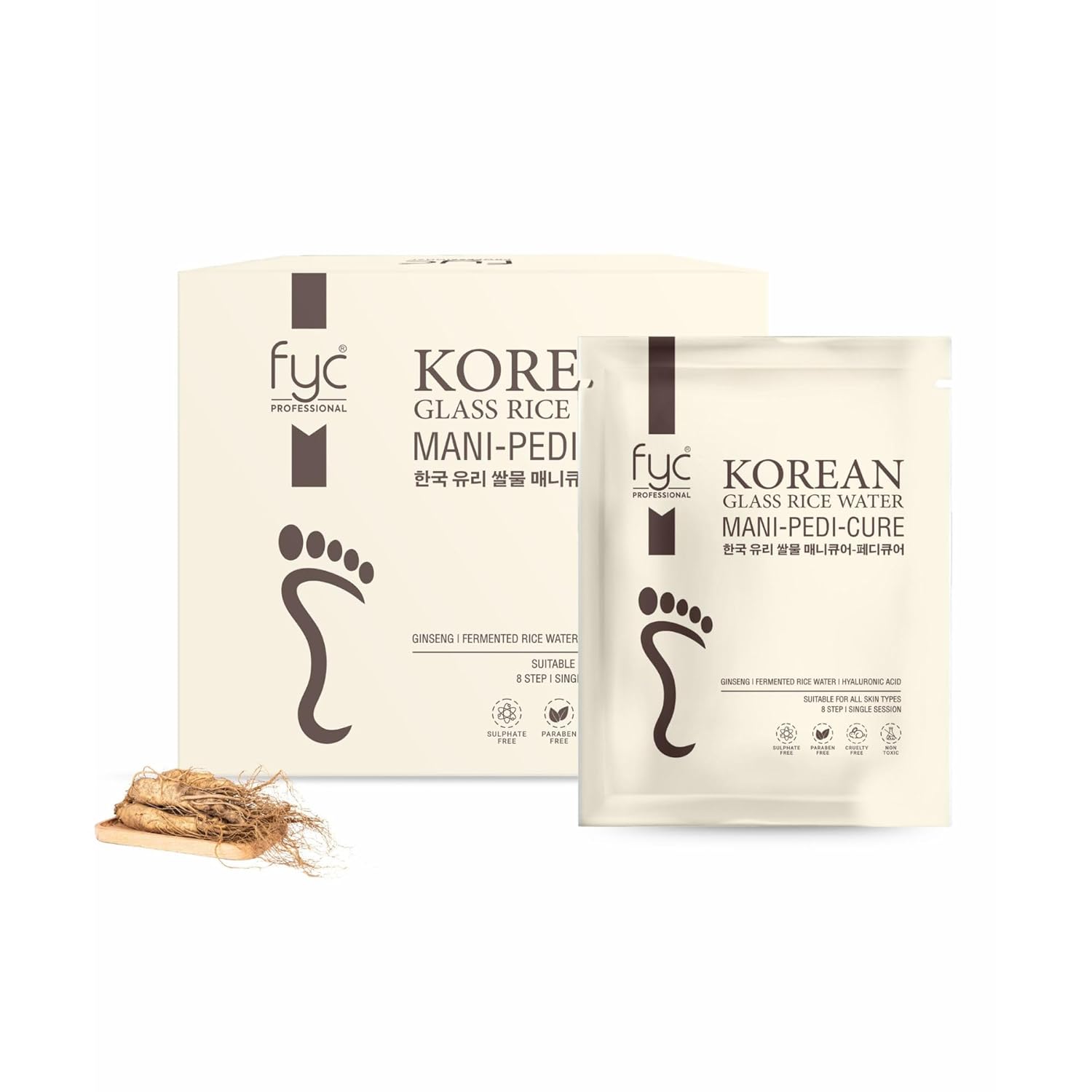 FYC Professional Korean Glass Rice Water Mani-Pedi-Cure Kit – Single Use Manicure & Pedicure Kit Fyc