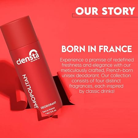 Clensta Body Spray Cosmopolitan Deodorant With Butane & Red Aloe Vera Extract For Long Lasting Perfume & All-Day Freshness For Men & Women 150 ml