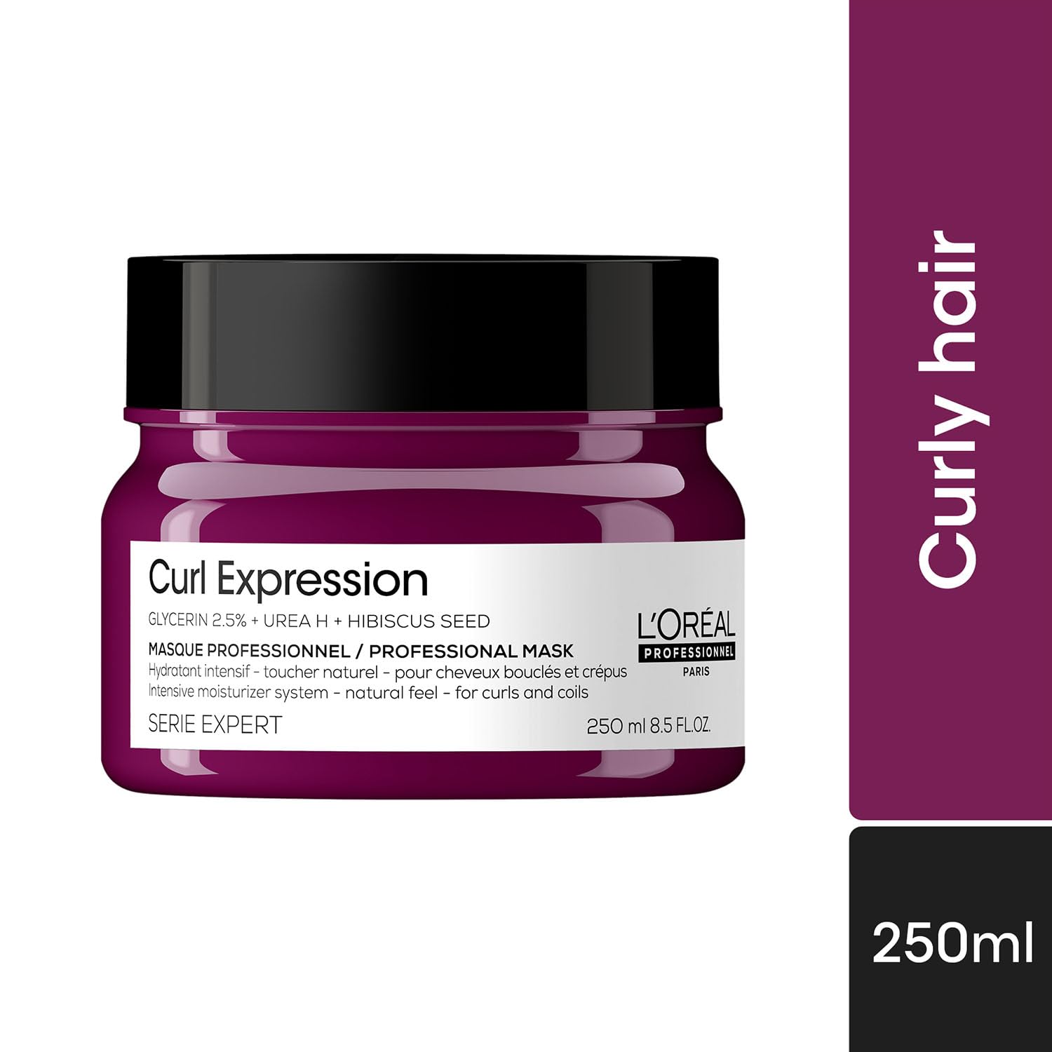 L'Oréal Professionnel Curl Expression Intense Moisturizer Mask 250 ml | Deep Hydration & Detangling for Curls | With Glycerin, Urea H & Hibiscus Seed Loreal Professional