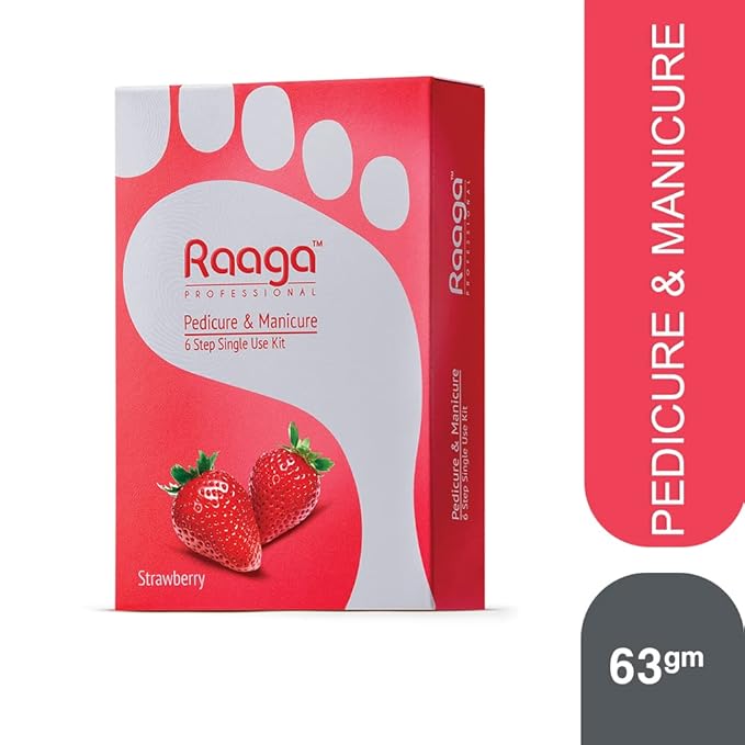 Raaga Professional Pedicure & Manicure 6 Step Single Use Kit Strawberry - 6 Sachets Niram Global Private Limited