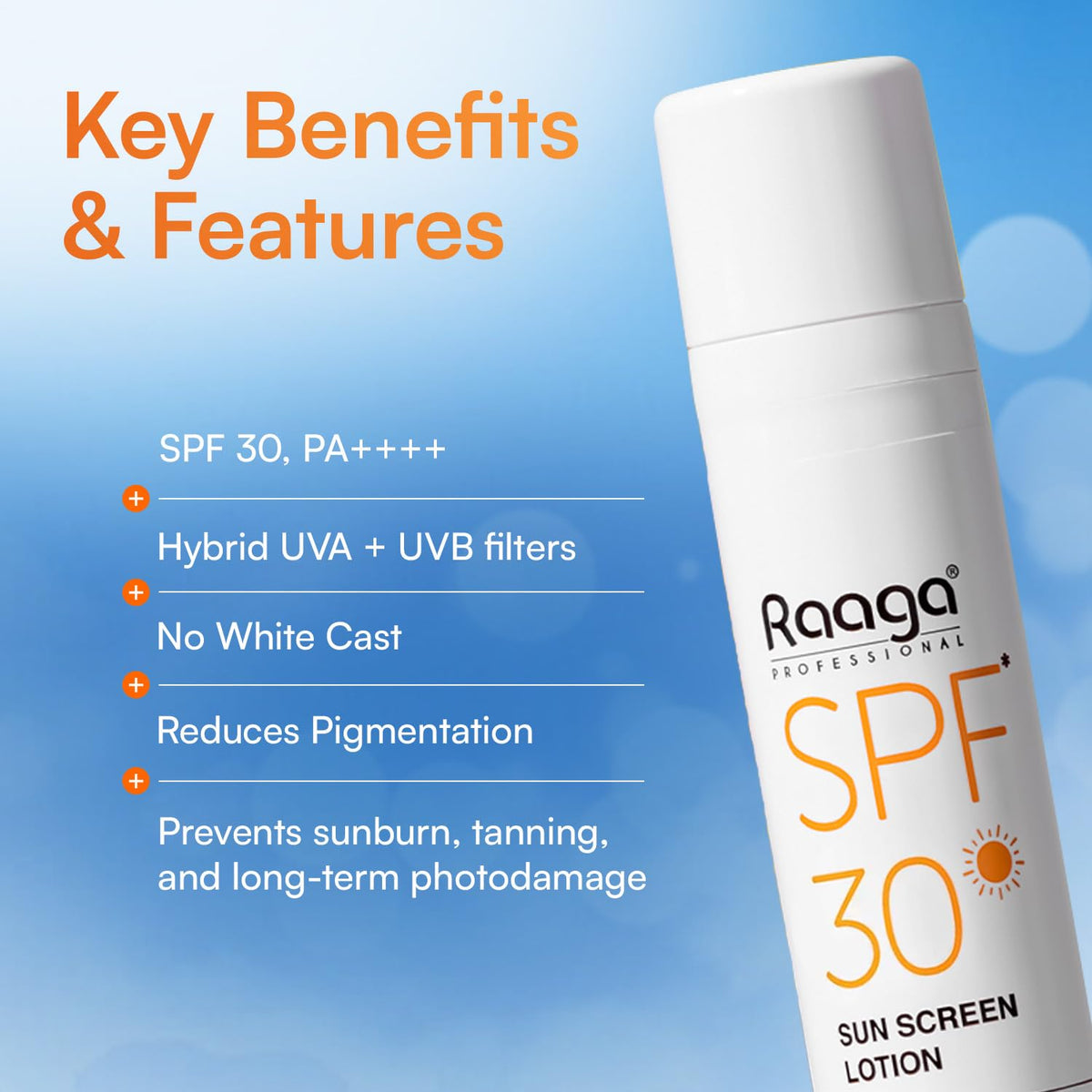 Raaga SPF 30 Sunscreen Lotion 55ml | Daily UV Protection Raaga Professional