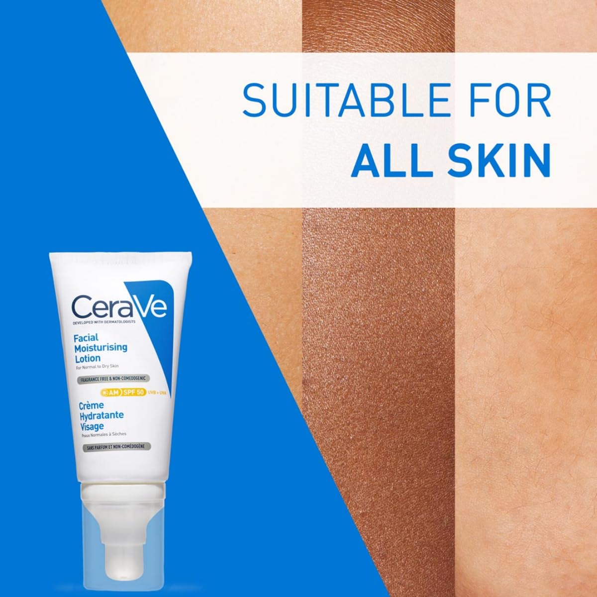 Cerave AM Facial Moisturizing Lotion With Sunscreen SPF 50 UVB + UVA, Dermatologist Recommended Day Cream (52ml) Niram Global Private Limited