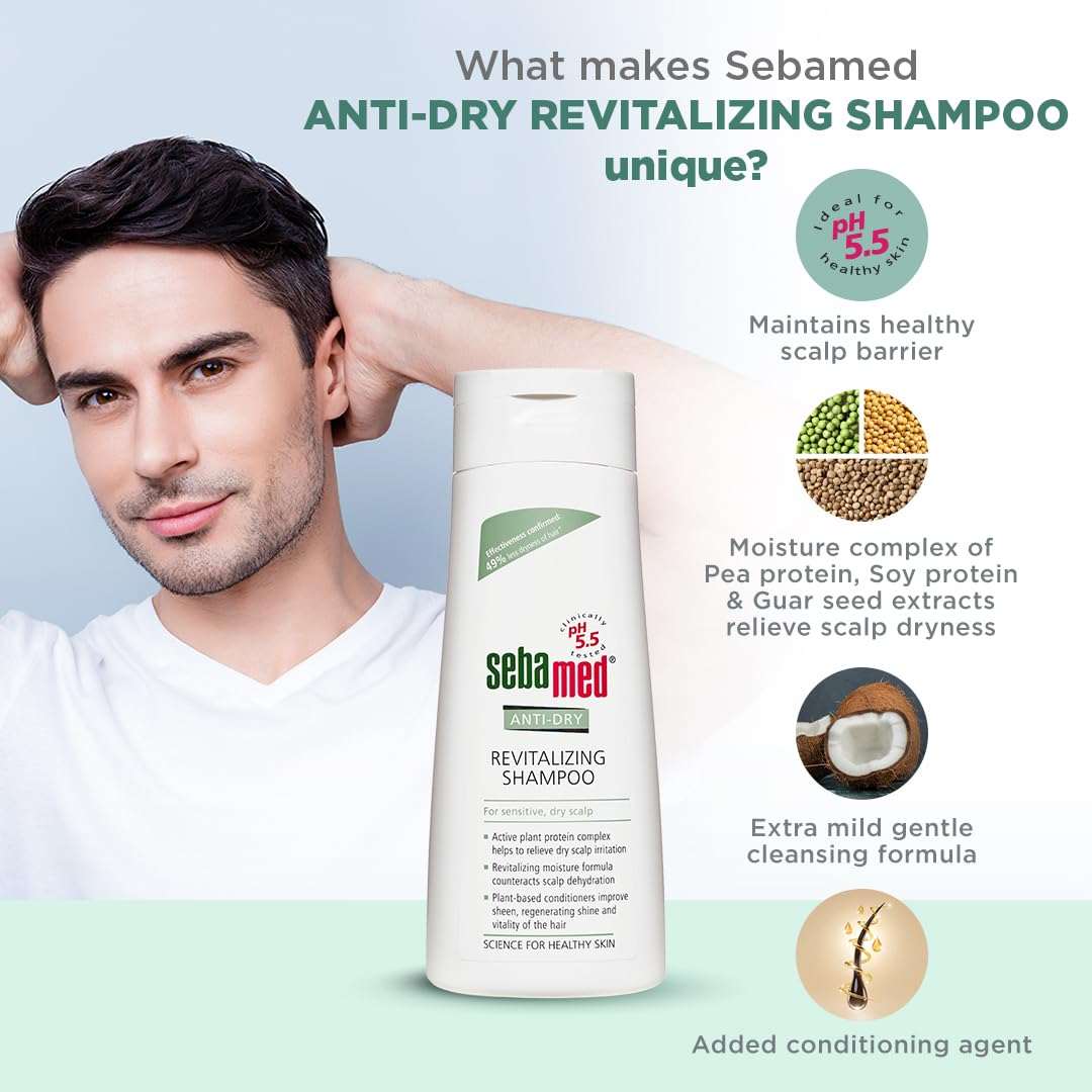 Sebamed Anti-Dry Revitalizing Shampoo 200 ml | pH 5.5 for Less Dryness Sebamed