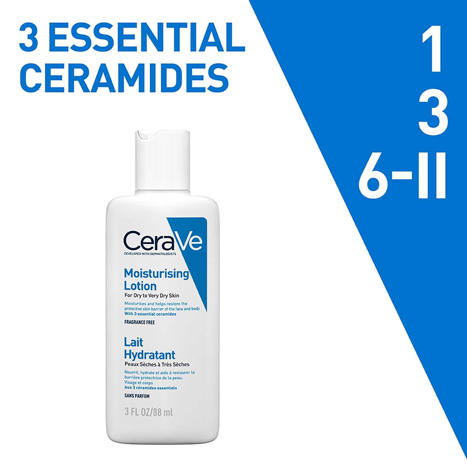 CeraVe Moisturizing Lotion For Dry To Very Dry Skin With Ceramides & Hyaluronic Acid – 88ml CeraVe