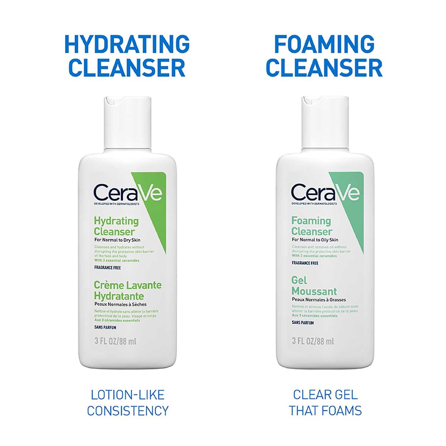 CeraVe Hydrating Cleanser Non-Foaming Face Wash for Dry Skin with Ceramides & Hyaluronic Acid – 88ml CeraVe