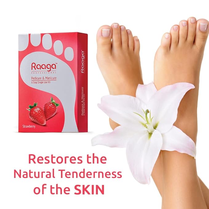 Raaga Professional Pedicure & Manicure 6 Step Single Use Kit Strawberry - 6 Sachets Niram Global Private Limited