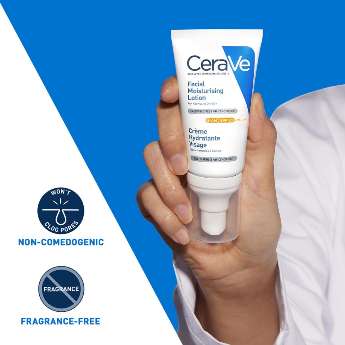Cerave AM Facial Moisturizing Lotion With Sunscreen SPF 50 UVB + UVA, Dermatologist Recommended Day Cream (52ml) Niram Global Private Limited