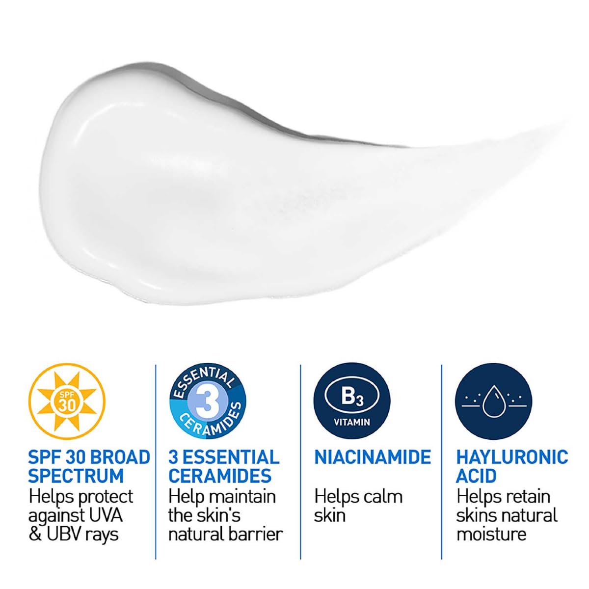 CeraVe AM Facial Moisturizing Lotion With Sunscreen SPF 30 UVB + UVA, Dermatologist Recommended Day Cream (50gm) CeraVe