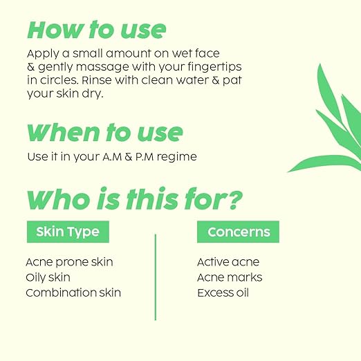 PLIX – The Plant Fix 0.5% Salicylic Acid Jamun Face Wash | Acne & Oil Control Cleanser Gel for Breakouts | For Oily & Acne-Prone Skin | Men & Women | 100ml PLIX