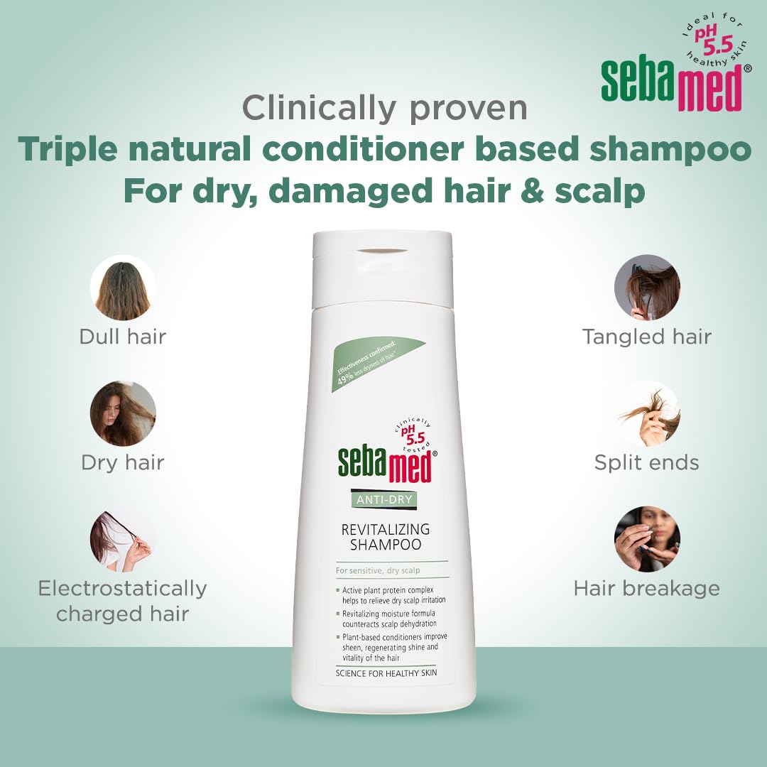 Sebamed Anti-Dry Revitalizing Shampoo 200 ml | pH 5.5 for Less Dryness Sebamed