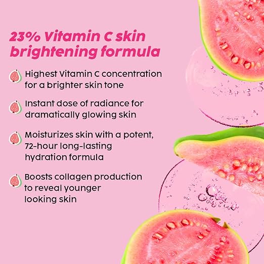 PLIX – The Plant Fix 23% Vitamin C Guava Face Serum | Brightening, Clear & Even-Tone Formula | With Hyaluronic Acid & Pentavitin | For All Skin Types | 20ml PLIX