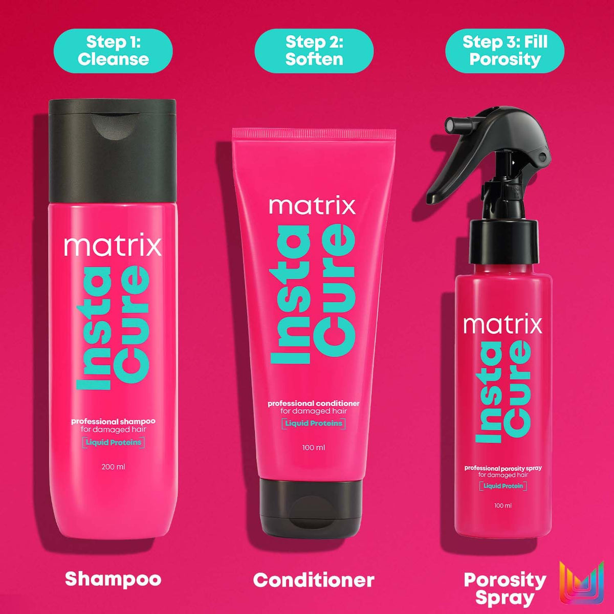 Matrix Insta Cure Liquid Protein Shampoo & Conditioner Combo (200ml + 100ml) Matrix