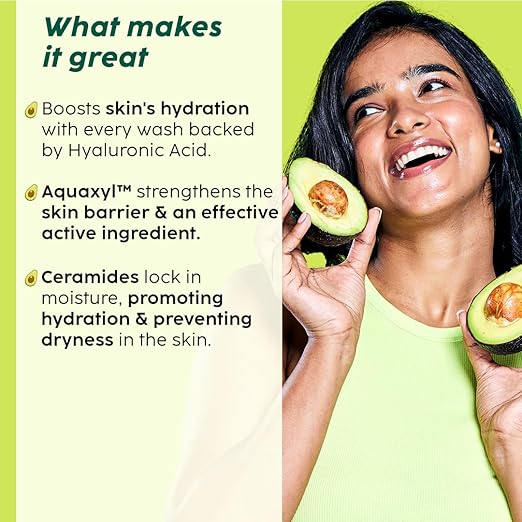 PLIX – The Plant Fix Avocado Ceramide Moisture Rush Juicy Cleanser | Hydrating & Nourishing Face Wash with Ceramides | Gentle Cleanser for Sensitive Skin | Unisex | 100ml PLIX