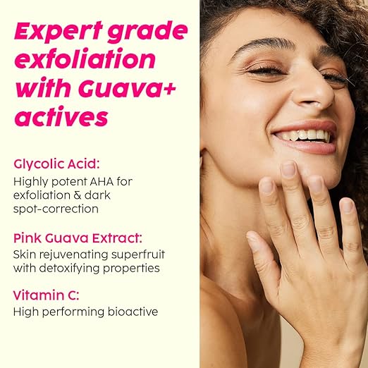 PLIX – The Plant Fix 3% Glycolic Acid Guava Serum | Gentle Exfoliation, Glowing & Even-Toned Skin | Minimizes Dark Spots | For All Skin Types | 30ml plix