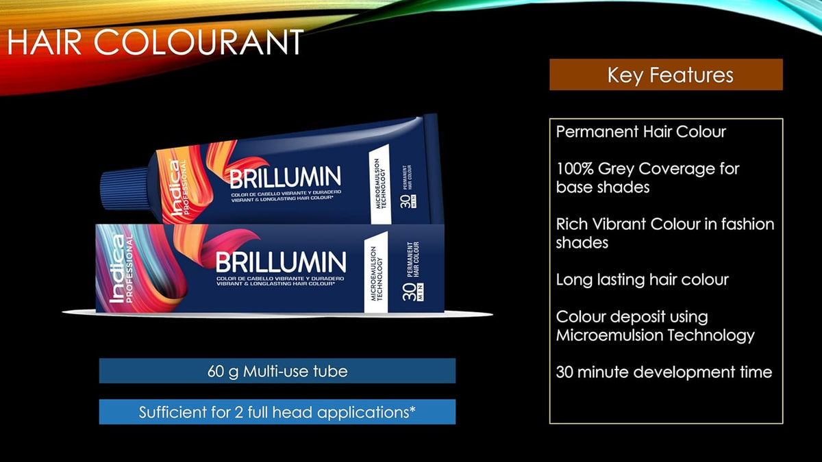 Indica Brillumin Hair Color Black 1 | Professional Permanent Dye 60 g Raaga Professional