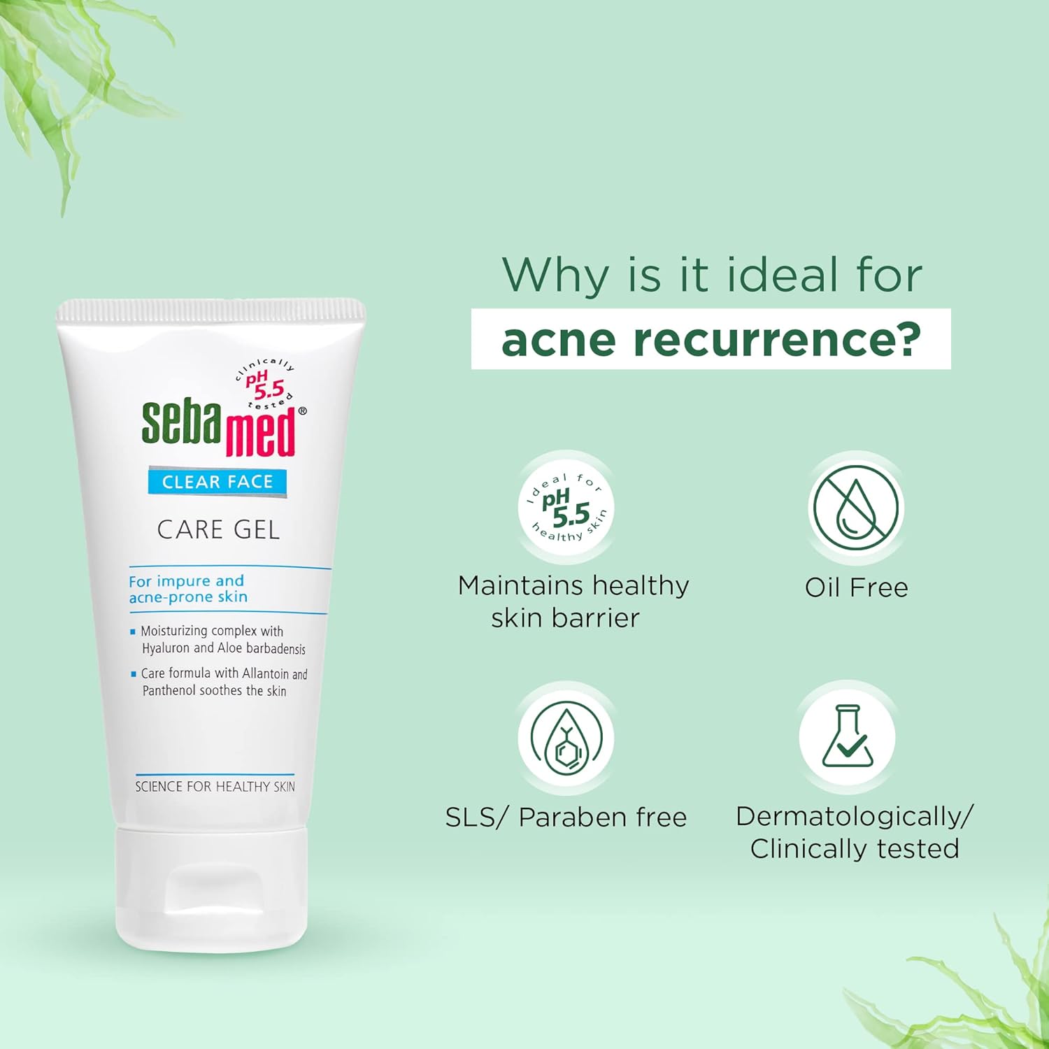 Sebamed Clear Face Care Gel 50ml | pH 5.5 | Acne-Prone Skin Gel Sebamed