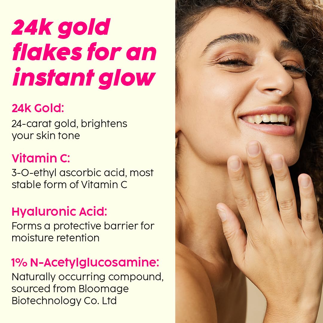 PLIX – The Plant Fix 24K Guava Gold Serum | With Vitamin C & Hyaluronic Acid | Brightening & Anti-Photoageing | 2-in-1 Face Serum + Primer | 30ml PLIX