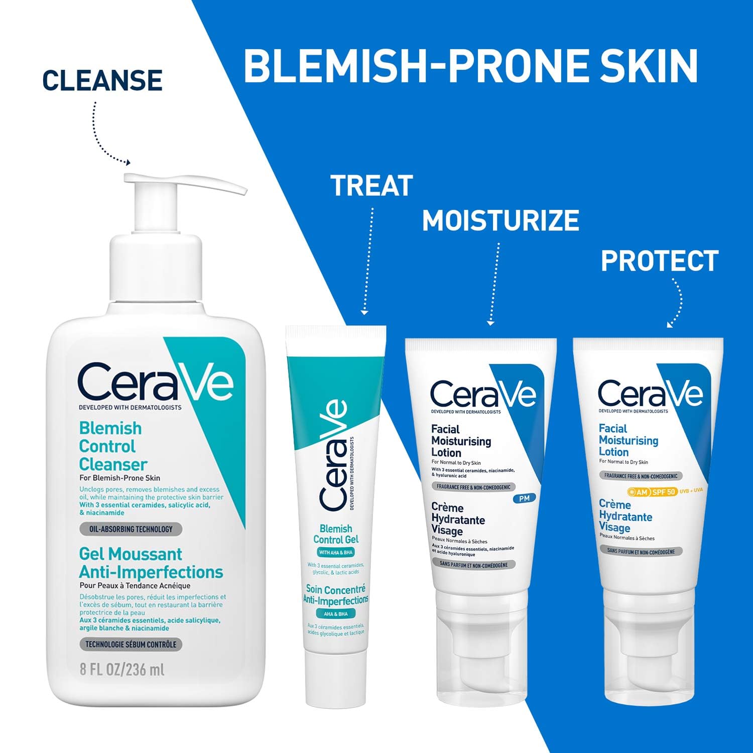 CeraVe Blemish Control Gel with 2% Salicylic Acid, AHA & Niacinamide for Acne Spot Treatment (40ml) CeraVe