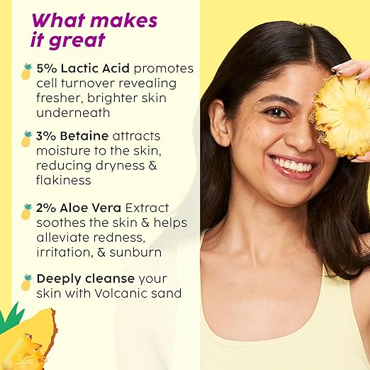 PLIX – Pineapple 5% Lactic Acid Exfoliating Body Wash | Smoothes Dry, Rough & Strawberry Skin | Paraben-Free Shower Gel | For All Skin Types | 236ml PLIX