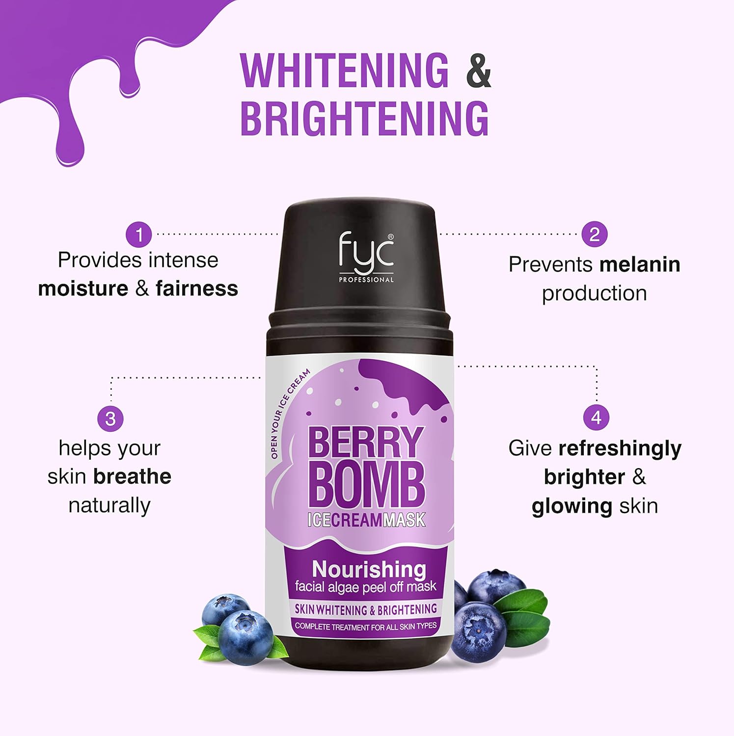Fyc Professional Berry Bomb Ice Cream Mask Toe-Tally Nourishing Manicure & Pedicure Kit (8 Steps) Fyc