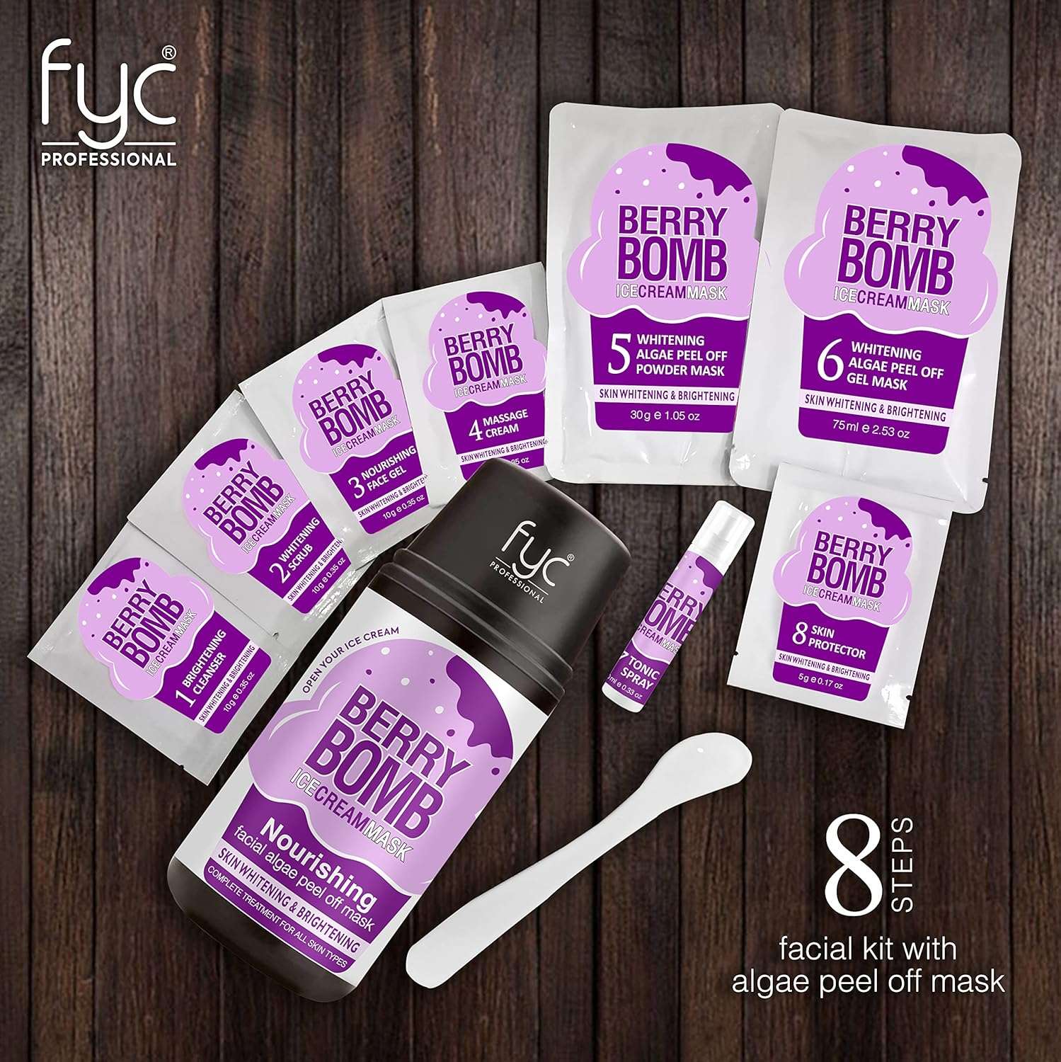 Fyc Professional Berry Bomb Ice Cream Mask Toe-Tally Nourishing Manicure & Pedicure Kit (8 Steps) Fyc