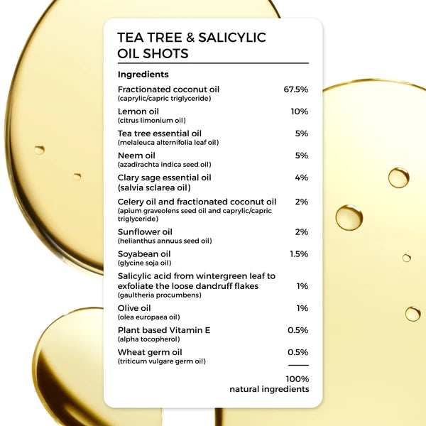 Brillare 100 % natural tea tree & salicylic oil shorts ( for itchy ,flaky,dandruff prone scalp 8 vials *6ml each )-48ml