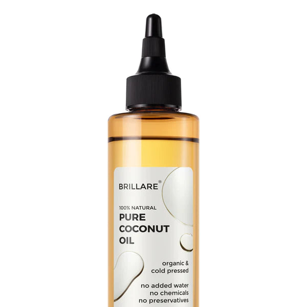 Brillare Pure Natural Hair Oil, Organic & Cold Pressed with Zero Chemicals, Coconut, Castor & Sesame Hair Oil, Rich in Vitamins & Amino Acids, Repairs Damaged & Dry Skin