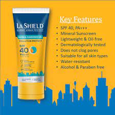 LA shield mineral sunscreen gel spf 40 PA+++ UVA-UVB