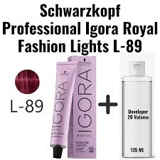 Schwarzkopf professional igora royal fashion lights permanent highlight color creme L-89 red violet