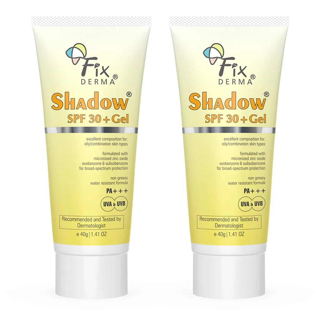 Fix derma shadow A-gel spf 30 trasparent gel -75ml for oily & oily & acne prone skin  PA +++ UVA / UVB