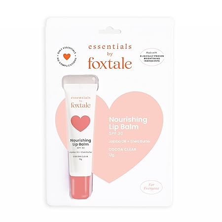 Foxtale Nourishing lip balm spf 30 jojoba oil +shea butter -cocoa clear 12g