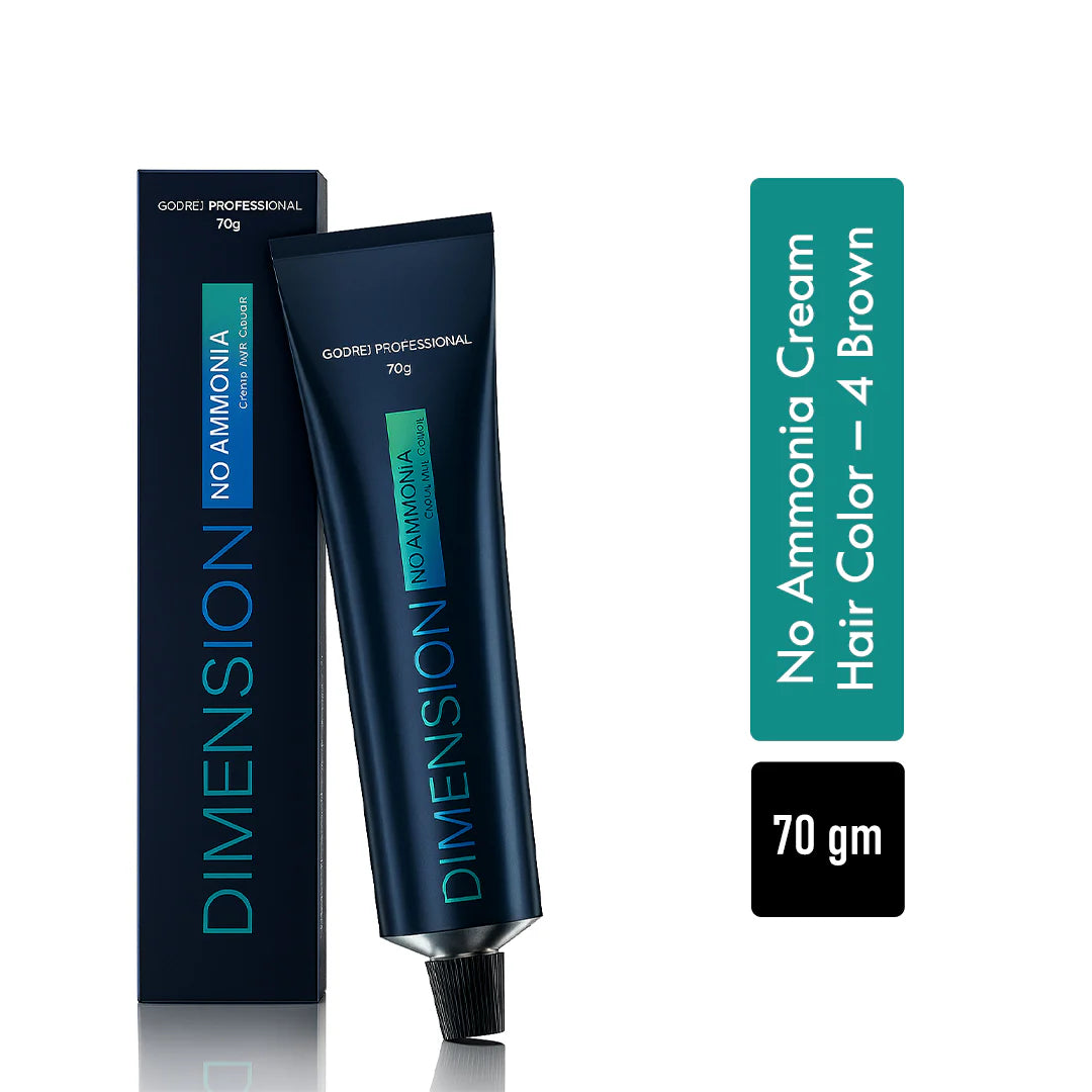 Dimension no ammonia hair color cream with packaging on a white background