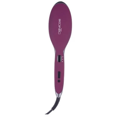 Ikonic professional hot brush hair straightener limited edition - burgandy