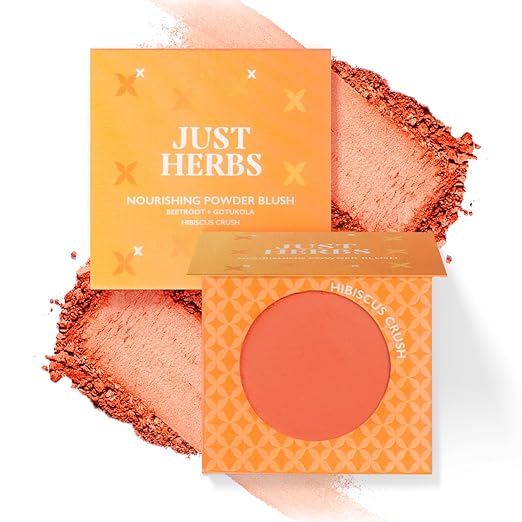 Just herbs nourishing powder blush -hibiscus crush